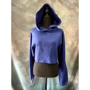 Savage X Fenty Cropped Hoodie Sweatshirt Blue Women's Size‎ Medium